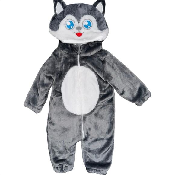 Baby Boy's Girl's Animal Infant Toddler's Jumpsuit Siberian Husky Dog Costume - Picture 2 of 5